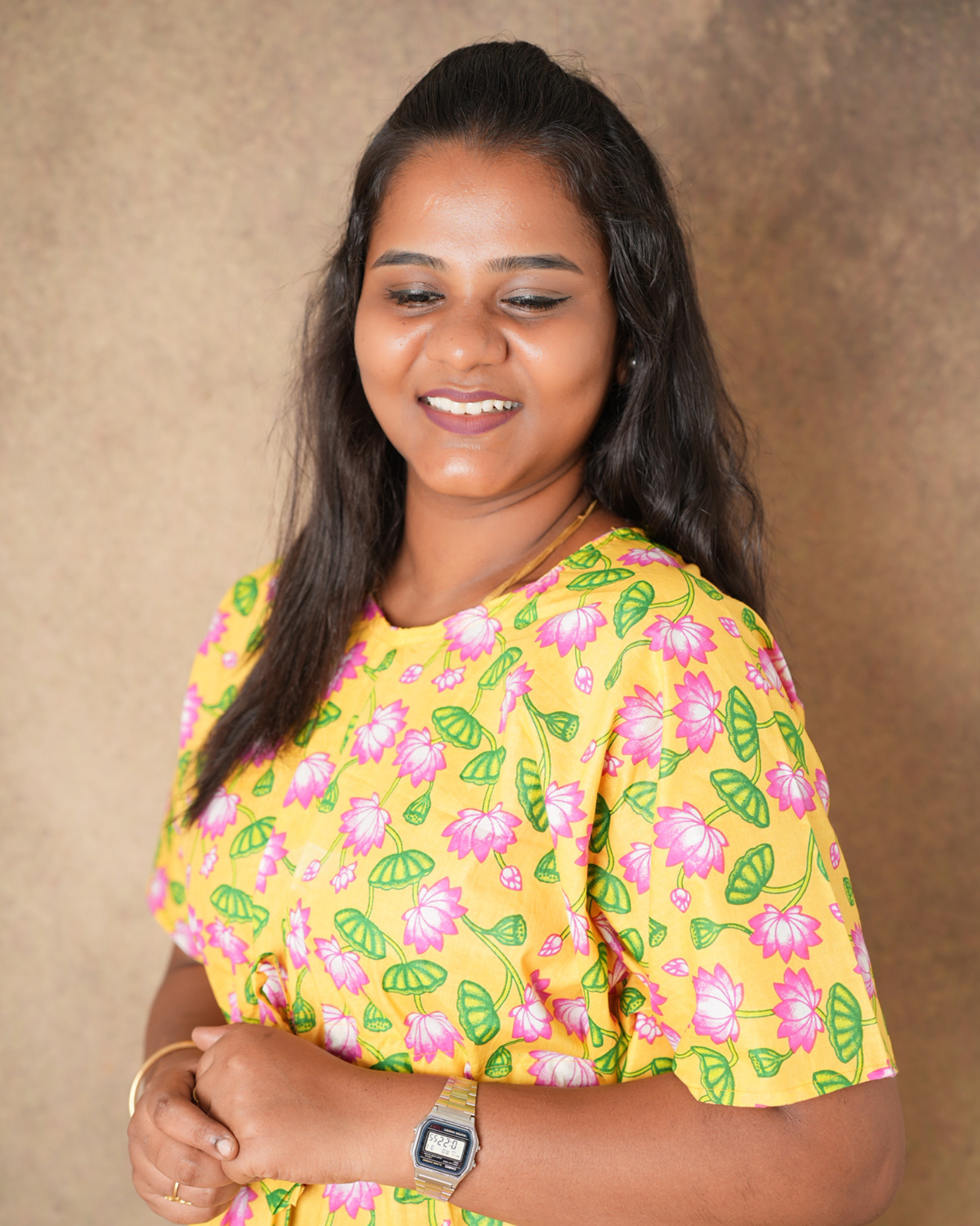 Yellow lotus Pure cotton Kaftan - ALP007