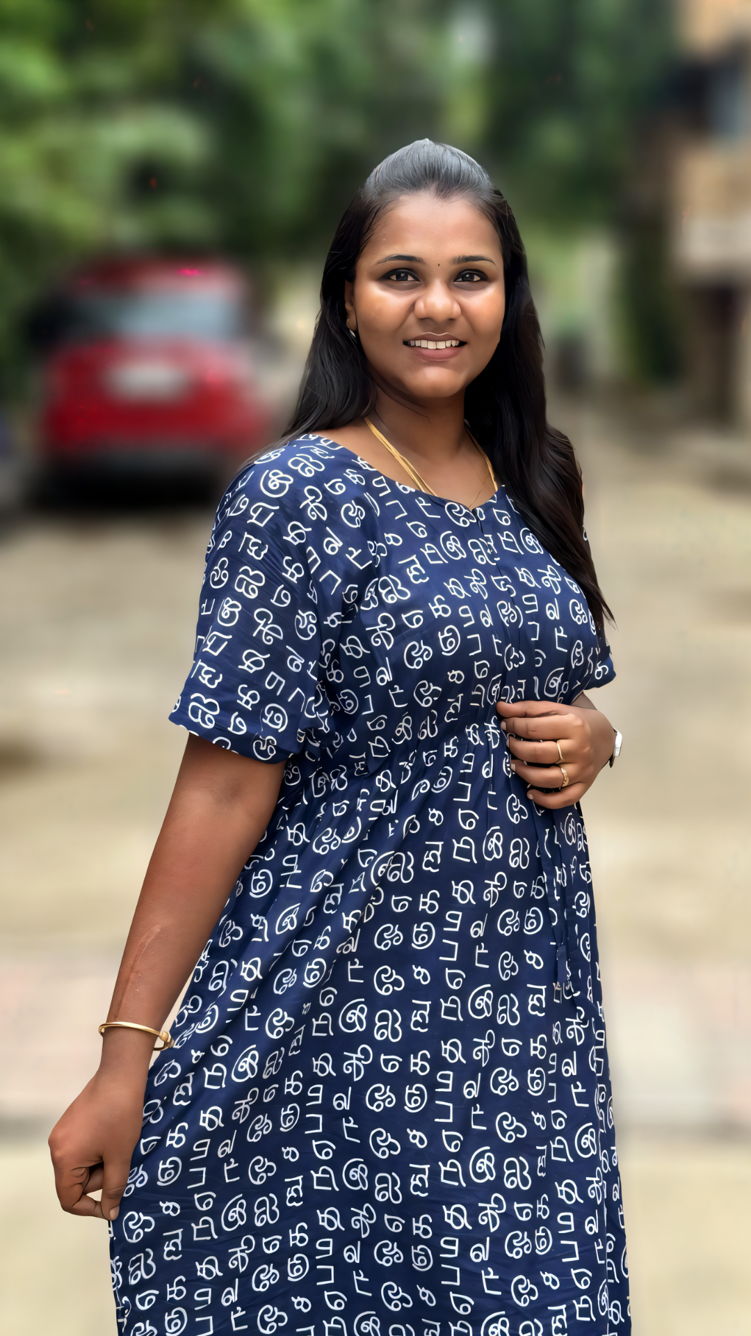 MomEase Tamil Words Centre Zip Feeding kaftan - ALPF002