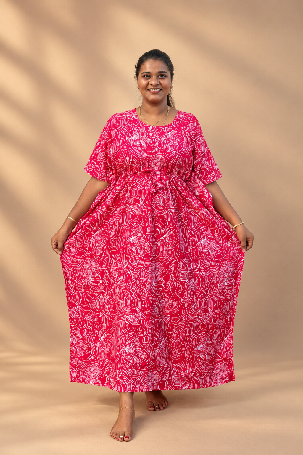 Rosy River Pure Cotton Kaftan - ALP055