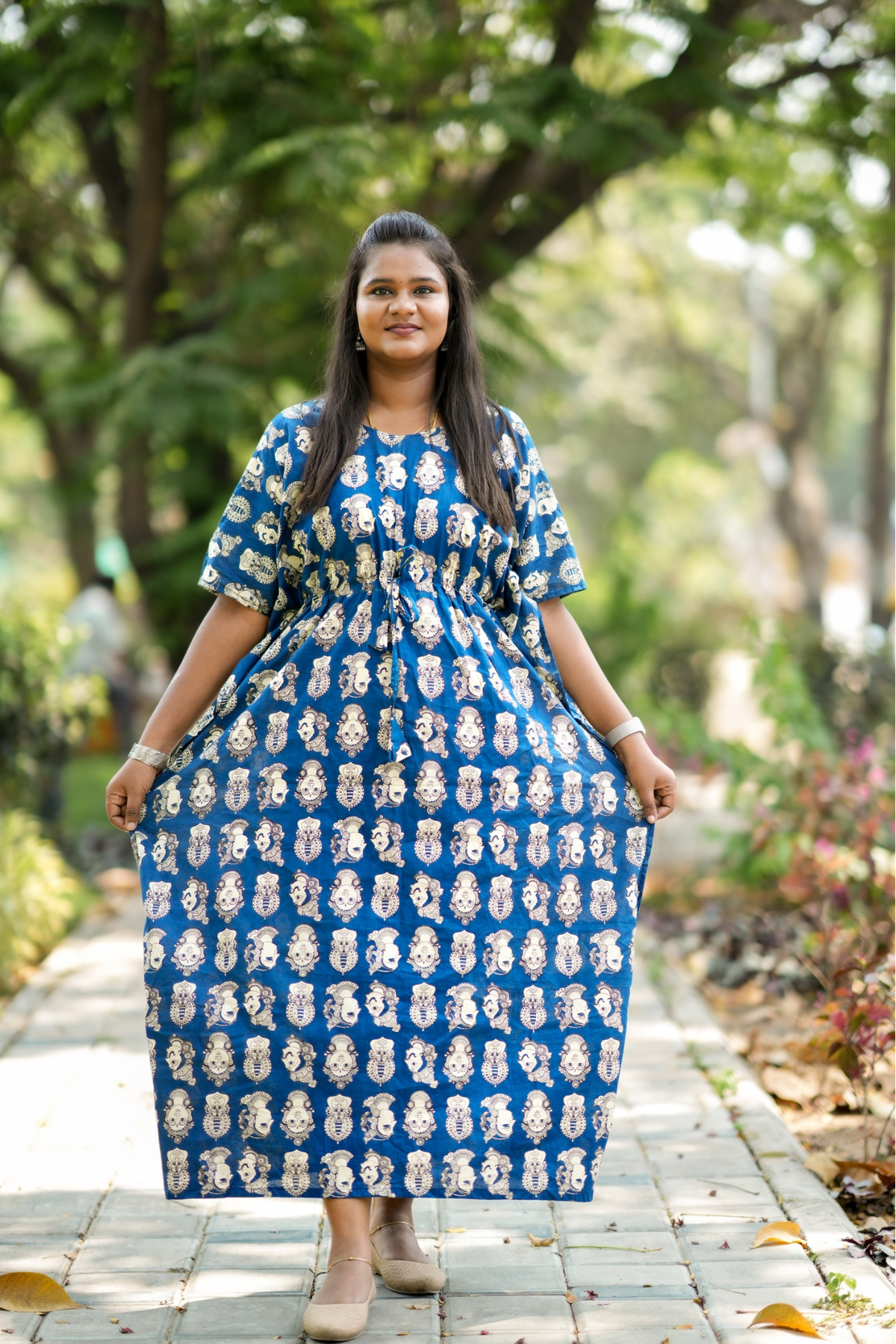 Kalamkari Pure Cotton Kaftan - ALP038